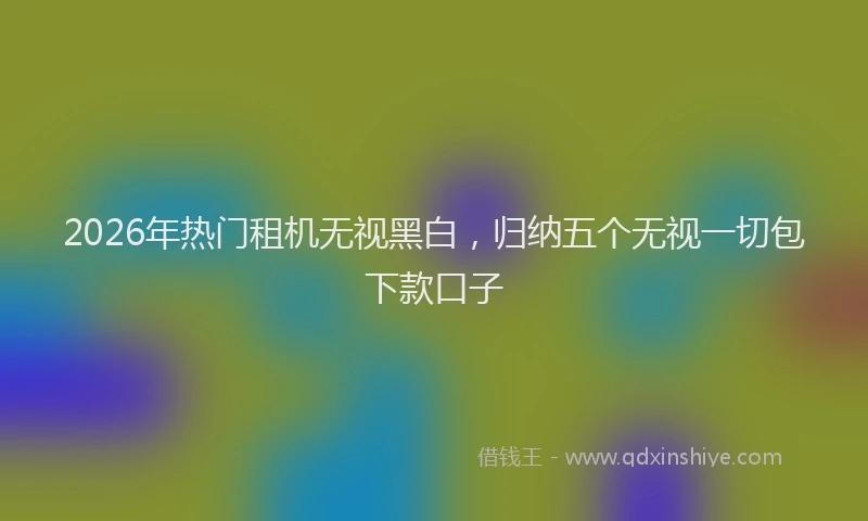 2026年热门租机无视黑白，归纳五个无视一切包下款口子