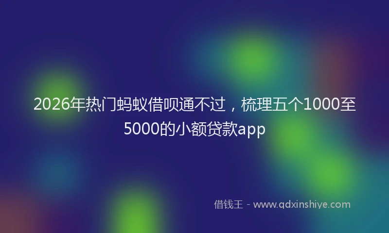 2026年热门蚂蚁借呗通不过，梳理五个1000至5000的小额贷款app