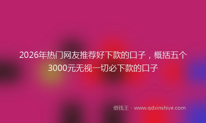 2026年热门网友推荐好下款的口子，概括五个3000元无视一切必下款的口子