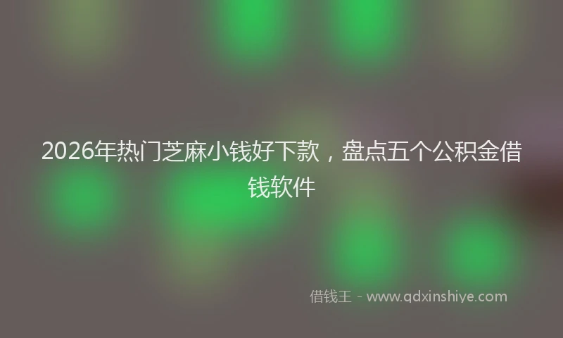 2026年热门芝麻小钱好下款，盘点五个公积金借钱软件