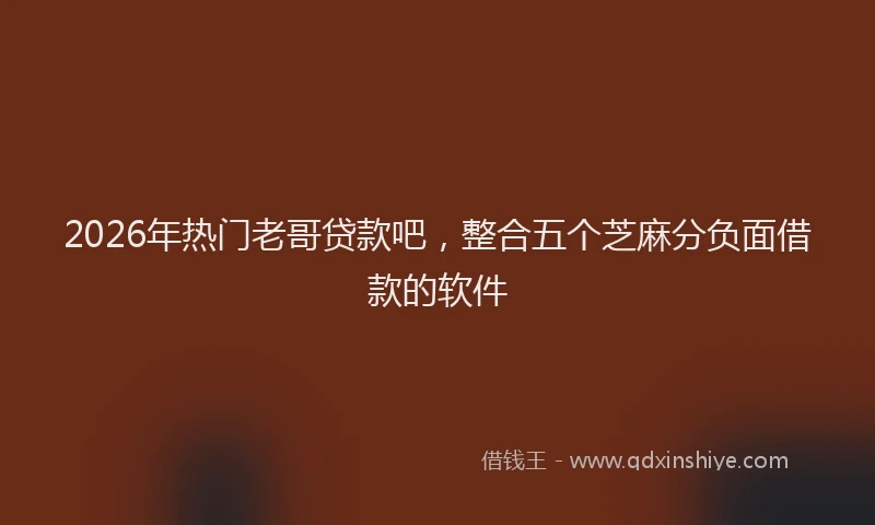 2026年热门老哥贷款吧，整合五个芝麻分负面借款的软件