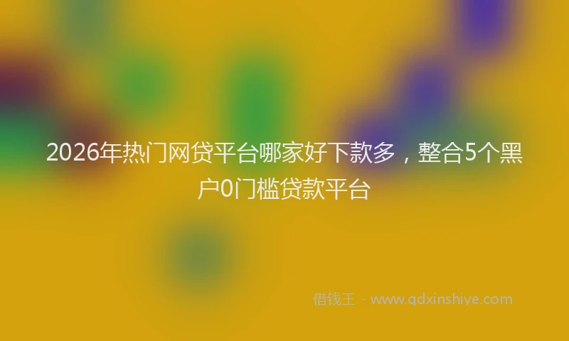 2026年热门网贷平台哪家好下款多，整合5个黑户0门槛贷款平台