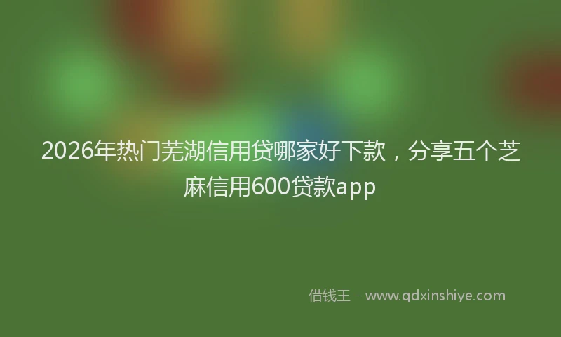 2026年热门芜湖信用贷哪家好下款，分享五个芝麻信用600贷款app