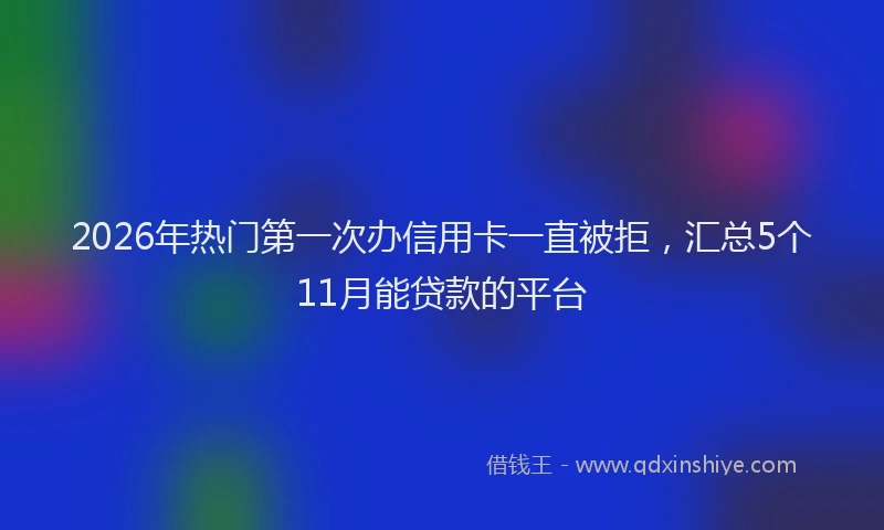 2026年热门第一次办信用卡一直被拒，汇总5个11月能贷款的平台