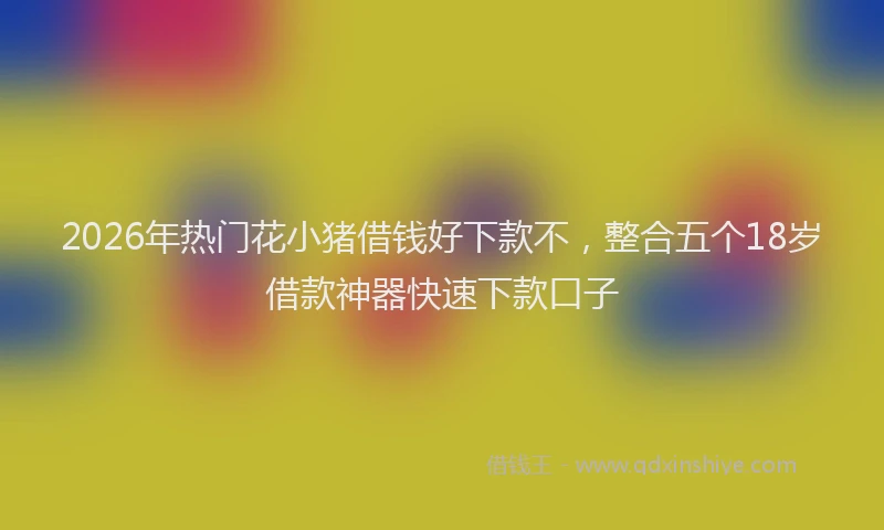 2026年热门花小猪借钱好下款不，整合五个18岁借款神器快速下款口子
