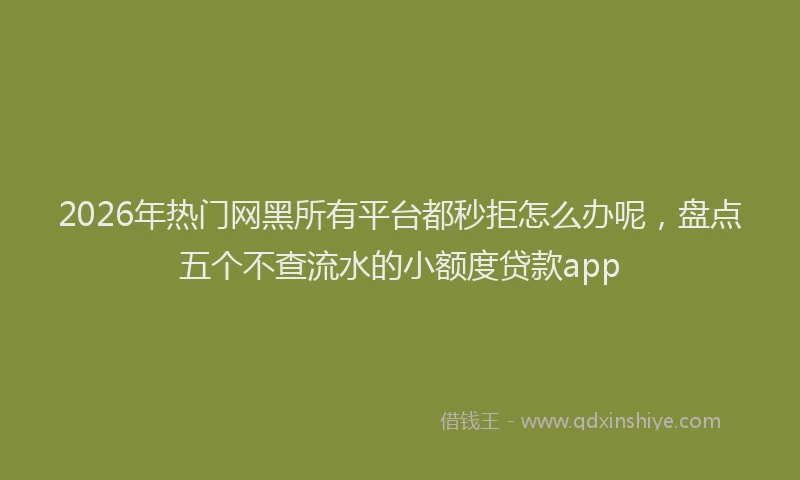 2026年热门网黑所有平台都秒拒怎么办呢，盘点五个不查流水的小额度贷款app