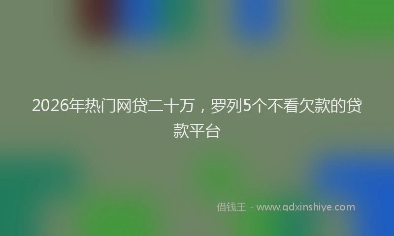 2026年热门网贷二十万，罗列5个不看欠款的贷款平台