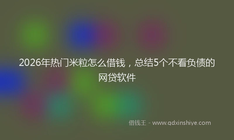 2026年热门米粒怎么借钱，总结5个不看负债的网贷软件