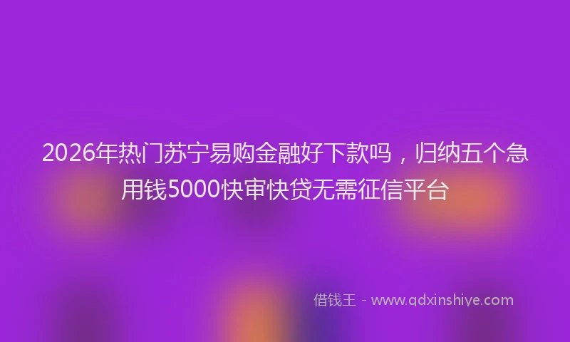 2026年热门苏宁易购金融好下款吗，归纳五个急用钱5000快审快贷无需征信平台
