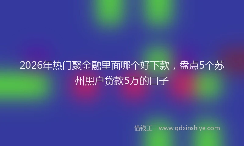 2026年热门聚金融里面哪个好下款，盘点5个苏州黑户贷款5万的口子