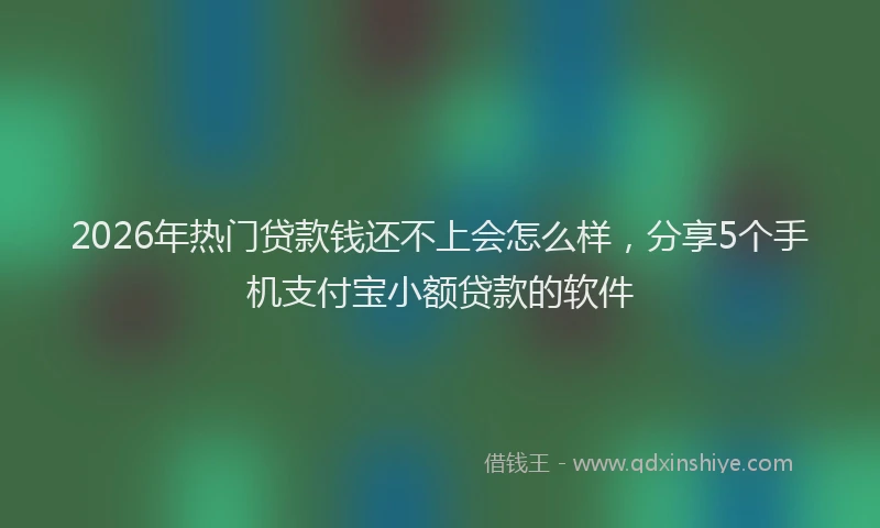 2026年热门贷款钱还不上会怎么样，分享5个手机支付宝小额贷款的软件