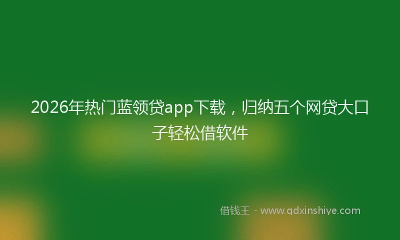 2026年热门蓝领贷app下载，归纳五个网贷大口子轻松借软件