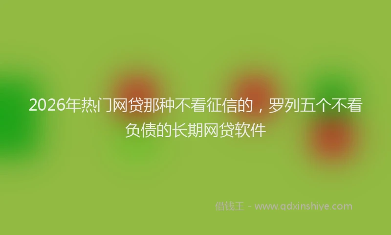 2026年热门网贷那种不看征信的，罗列五个不看负债的长期网贷软件