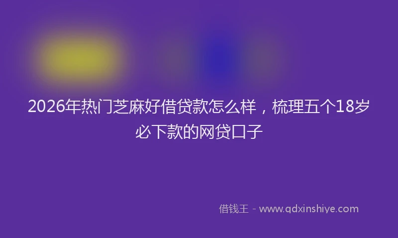 2026年热门芝麻好借贷款怎么样，梳理五个18岁必下款的网贷口子