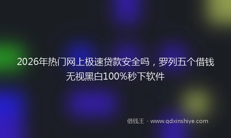 2026年热门网上极速贷款安全吗，罗列五个借钱无视黑白100%秒下软件