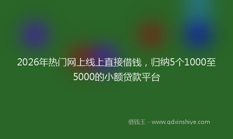 2026年热门网上线上直接借钱，归纳5个1000至5000的小额贷款平台