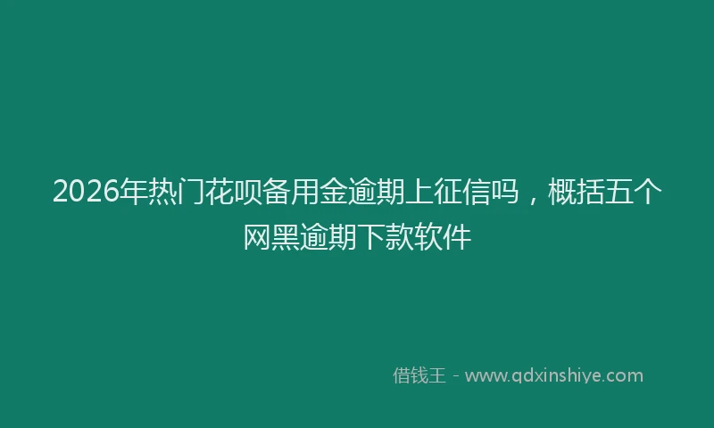 2026年热门花呗备用金逾期上征信吗，概括五个网黑逾期下款软件