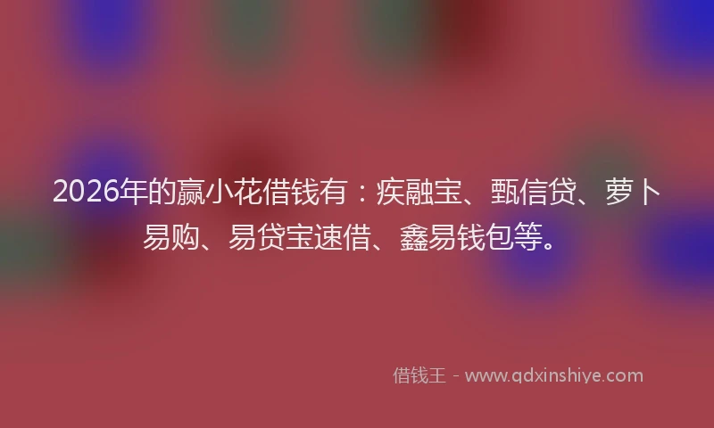 2026年的赢小花借钱有：疾融宝、甄信贷、萝卜易购、易贷宝速借、鑫易钱包等。