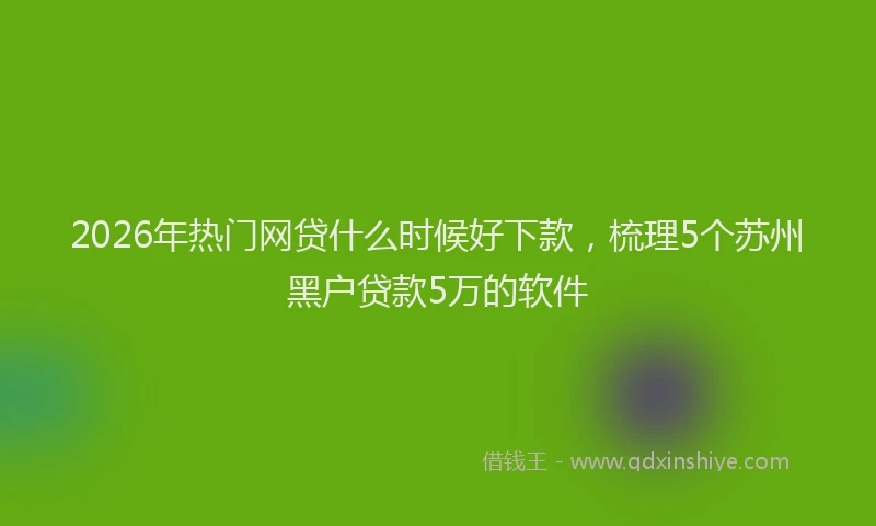 2026年热门网贷什么时候好下款，梳理5个苏州黑户贷款5万的软件