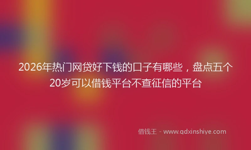 2026年热门网贷好下钱的口子有哪些，盘点五个20岁可以借钱平台不查征信的平台