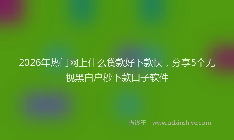 2026年热门网上什么贷款好下款快，分享5个无视黑白户秒下款口子软件