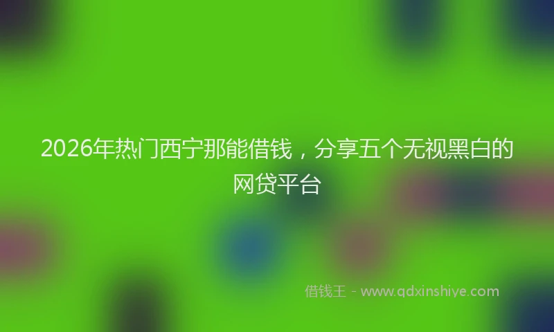 2026年热门西宁那能借钱，分享五个无视黑白的网贷平台