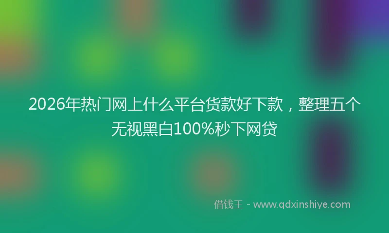 2026年热门网上什么平台货款好下款，整理五个无视黑白100%秒下网贷