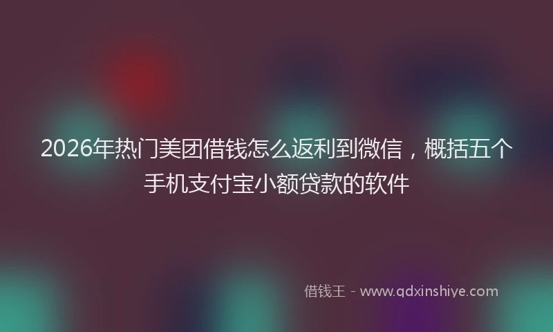 2026年热门美团借钱怎么返利到微信，概括五个手机支付宝小额贷款的软件