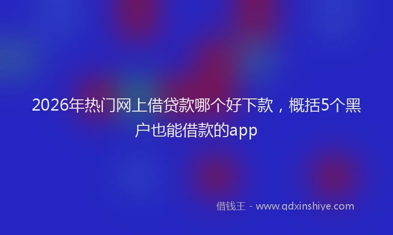 2026年热门网上借贷款哪个好下款，概括5个黑户也能借款的app