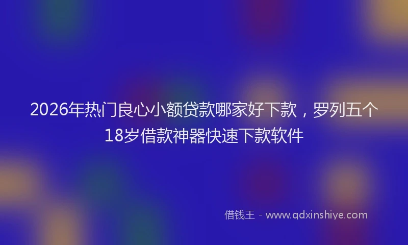 2026年热门良心小额贷款哪家好下款，罗列五个18岁借款神器快速下款软件
