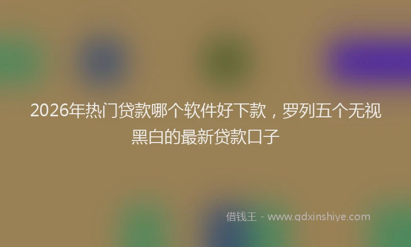 2026年热门贷款哪个软件好下款，罗列五个无视黑白的最新贷款口子