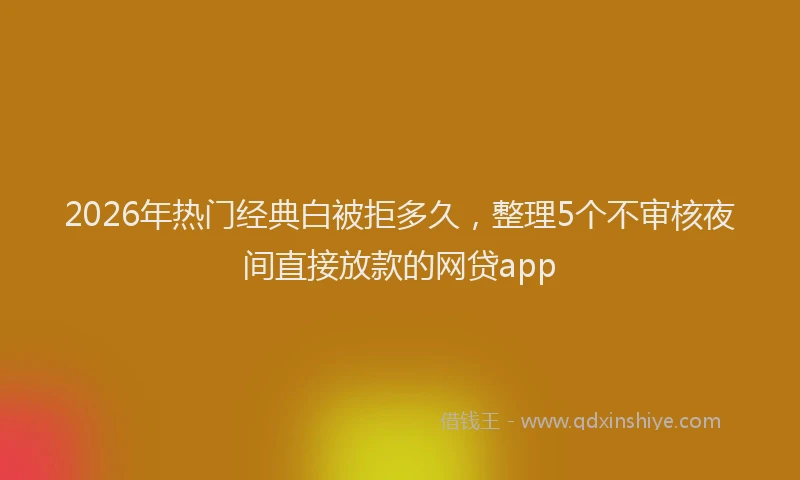 2026年热门经典白被拒多久，整理5个不审核夜间直接放款的网贷app