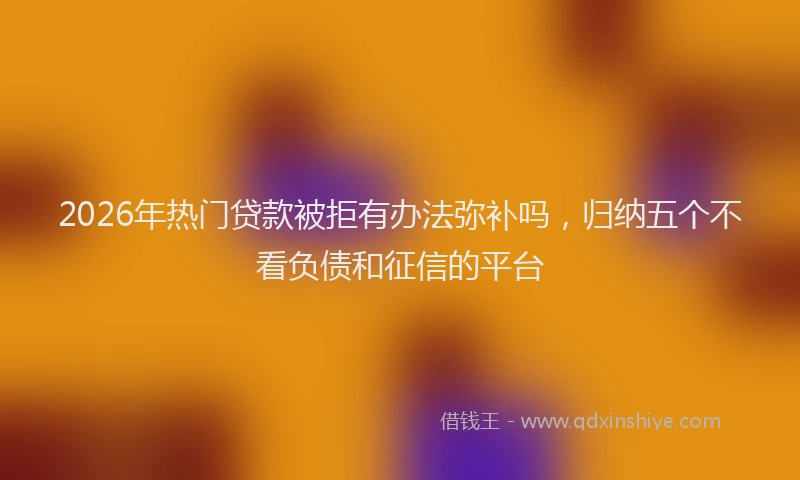 2026年热门贷款被拒有办法弥补吗，归纳五个不看负债和征信的平台