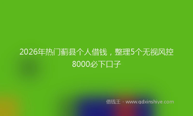 2026年热门蓟县个人借钱，整理5个无视风控8000必下口子