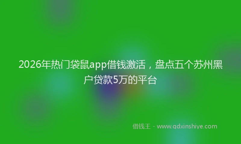 2026年热门袋鼠app借钱激活，盘点五个苏州黑户贷款5万的平台