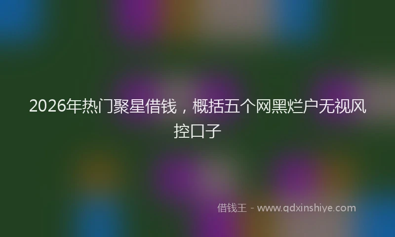 2026年热门聚星借钱，概括五个网黑烂户无视风控口子