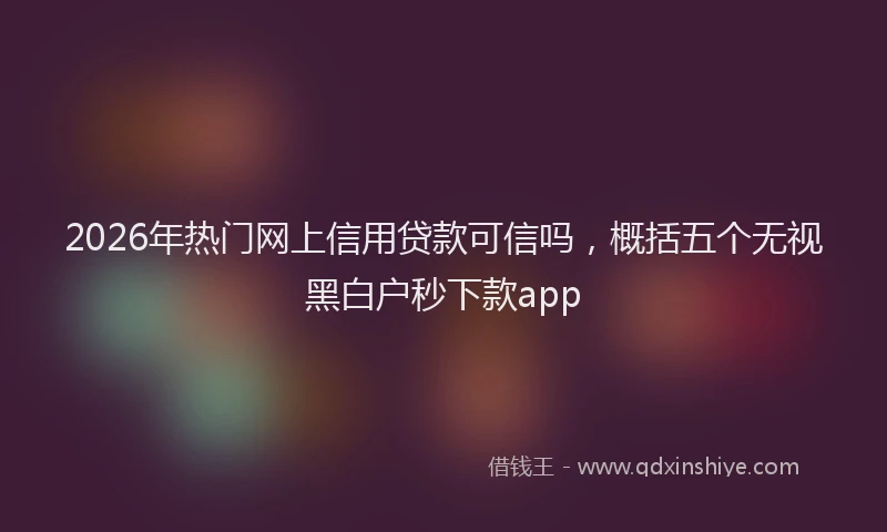 2026年热门网上信用贷款可信吗,概括五个无视黑白户秒下款app
