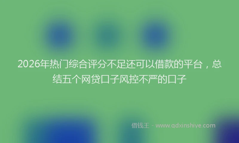 2026年热门综合评分不足还可以借款的平台，总结五个网贷口子风控不严的口子
