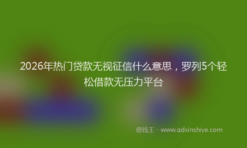 2026年热门贷款无视征信什么意思，罗列5个轻松借款无压力平台