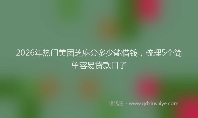 2026年热门美团芝麻分多少能借钱，梳理5个简单容易贷款口子
