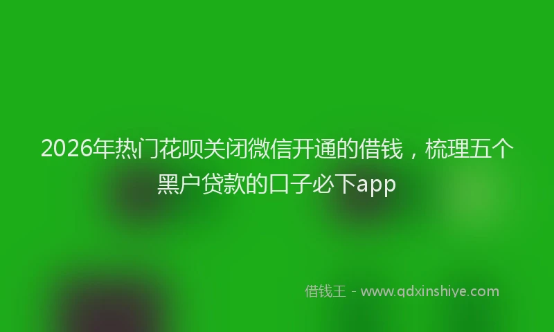 2026年热门花呗关闭微信开通的借钱，梳理五个黑户贷款的口子必下app