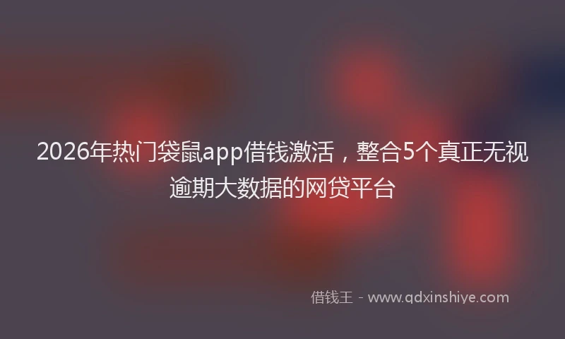 2026年热门袋鼠app借钱激活,整合5个真正无视逾期大数据的网贷平台