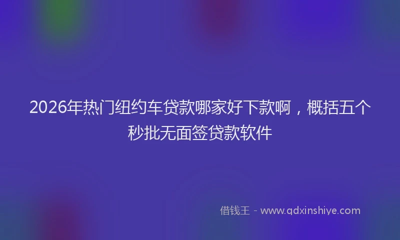 2026年热门纽约车贷款哪家好下款啊，概括五个秒批无面签贷款软件
