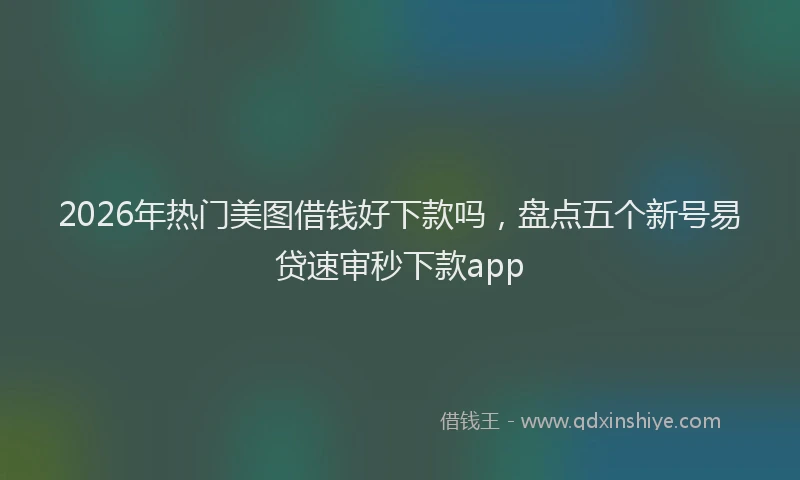 2026年热门美图借钱好下款吗，盘点五个新号易贷速审秒下款app
