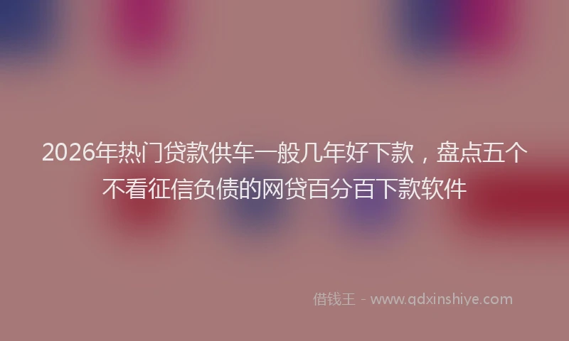 2026年热门贷款供车一般几年好下款，盘点五个不看征信负债的网贷百分百下款软件