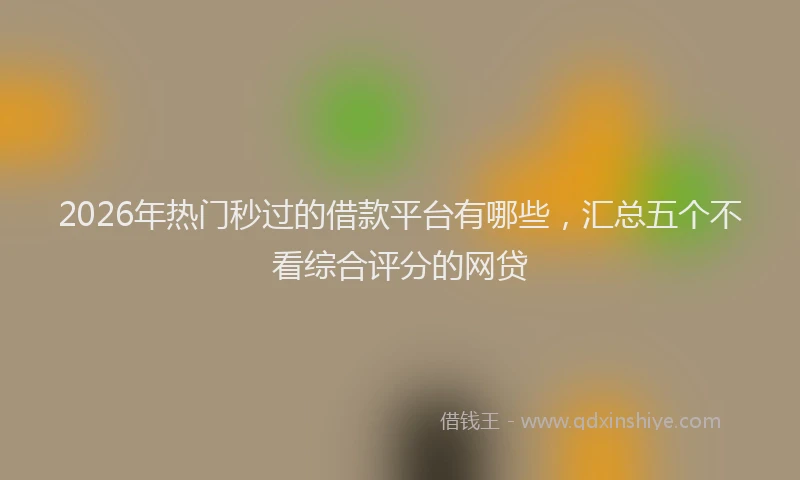 2026年热门秒过的借款平台有哪些，汇总五个不看综合评分的网贷