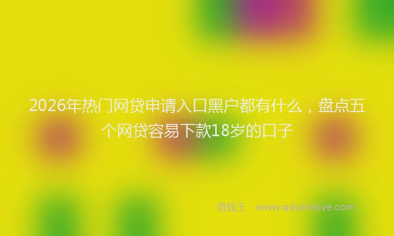 2026年热门网贷申请入口黑户都有什么，盘点五个网贷容易下款18岁的口子