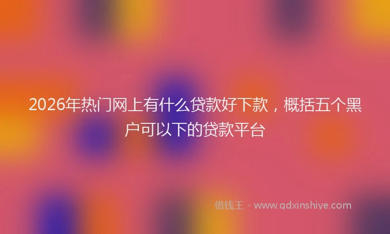 2026年热门网上有什么贷款好下款,概括五个黑户可以下的贷款平台
