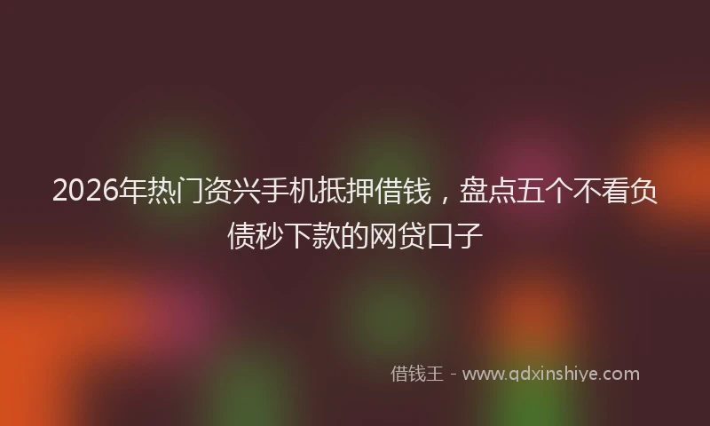 2026年热门资兴手机抵押借钱,盘点五个不看负债秒下款的网贷口子