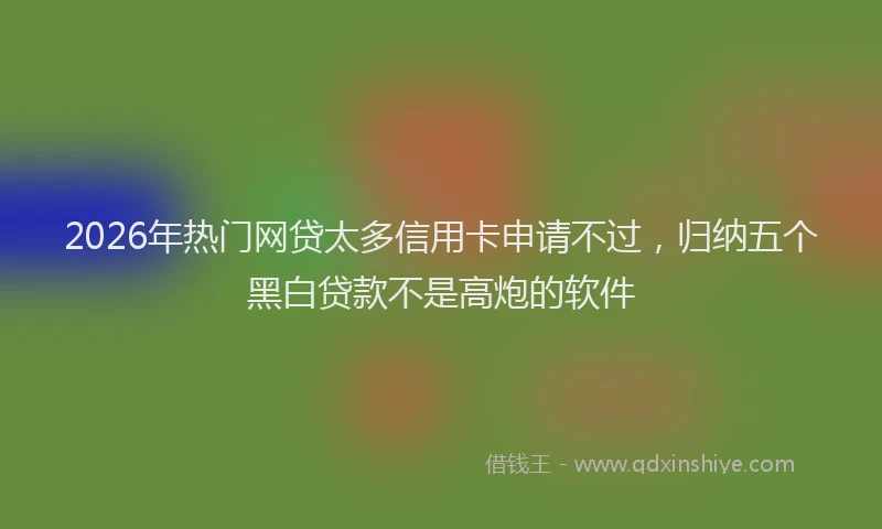 2026年热门网贷太多信用卡申请不过，归纳五个黑白贷款不是高炮的软件